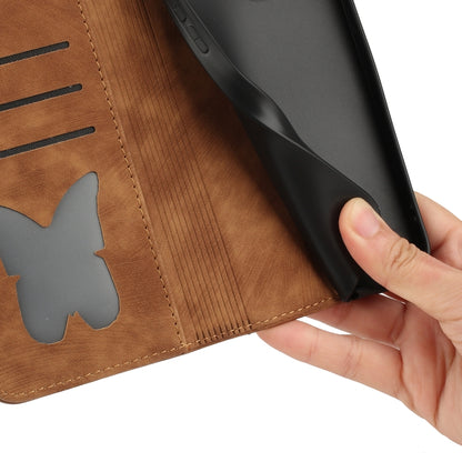 For Samsung Galaxy S25 Ultra 5G Butterfly Cat Embossing Flip Leather Phone Case(Brown) by buy2fix