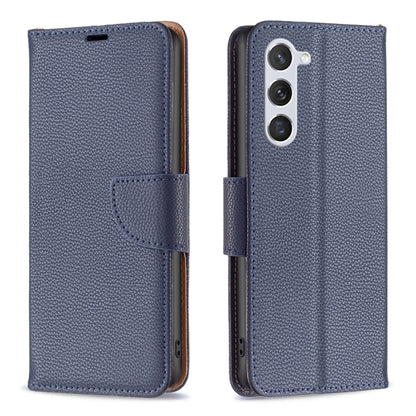 For Samsung Galaxy S25 5G Litchi Texture Pure Color Flip Leather Phone Case(Blue) - Galaxy S25 5G Cases by buy2fix | Online Shopping UK | buy2fix