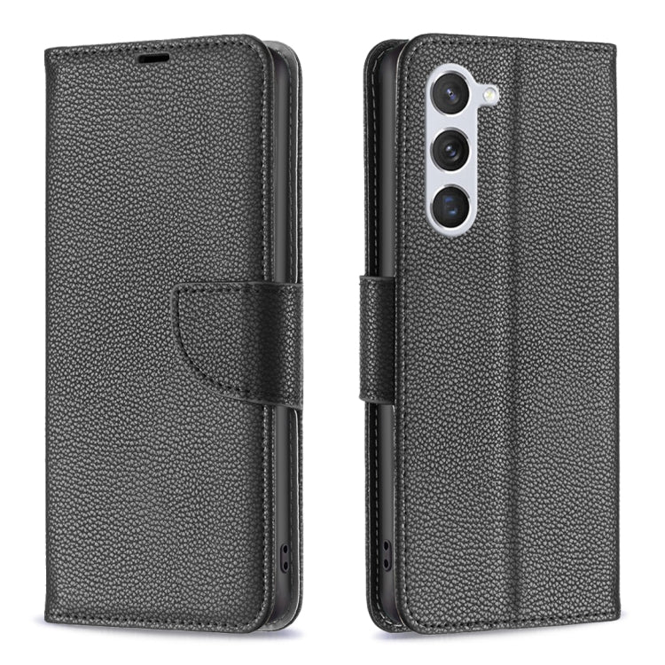 For Samsung Galaxy S25 5G Litchi Texture Pure Color Flip Leather Phone Case(Black) by buy2fix