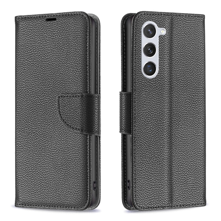 For Samsung Galaxy S25 5G Litchi Texture Pure Color Flip Leather Phone Case(Black) - Galaxy S25 5G Cases by buy2fix | Online Shopping UK | buy2fix