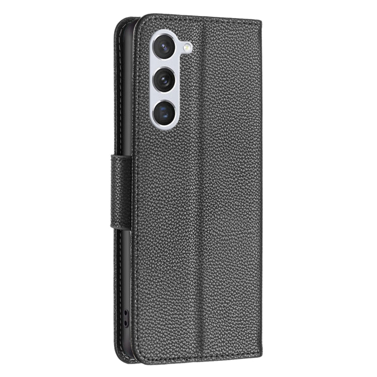 For Samsung Galaxy S25 5G Litchi Texture Pure Color Flip Leather Phone Case(Black) by buy2fix