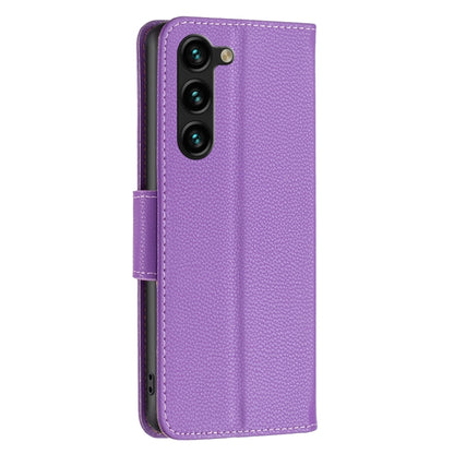 For Samsung Galaxy S25+ 5G Litchi Texture Pure Color Flip Leather Phone Case(Purple) by buy2fix