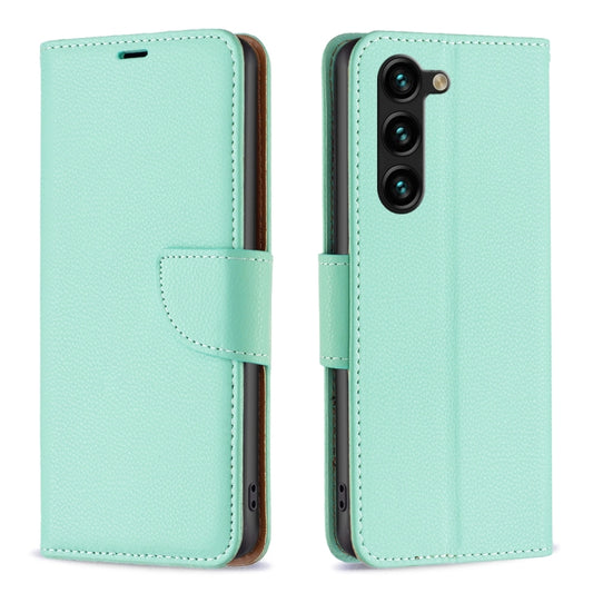 For Samsung Galaxy S25+ 5G Litchi Texture Pure Color Flip Leather Phone Case(Green) by buy2fix