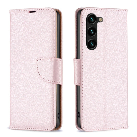 For Samsung Galaxy S25+ 5G Litchi Texture Pure Color Flip Leather Phone Case(Rose Gold) by buy2fix