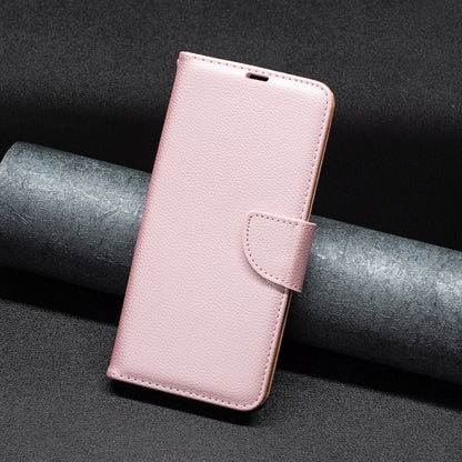 For Samsung Galaxy S25+ 5G Litchi Texture Pure Color Flip Leather Phone Case(Rose Gold) by buy2fix