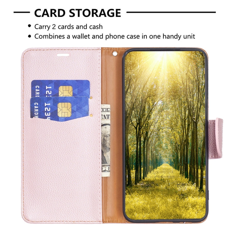 For Samsung Galaxy S25+ 5G Litchi Texture Pure Color Flip Leather Phone Case(Rose Gold) by buy2fix