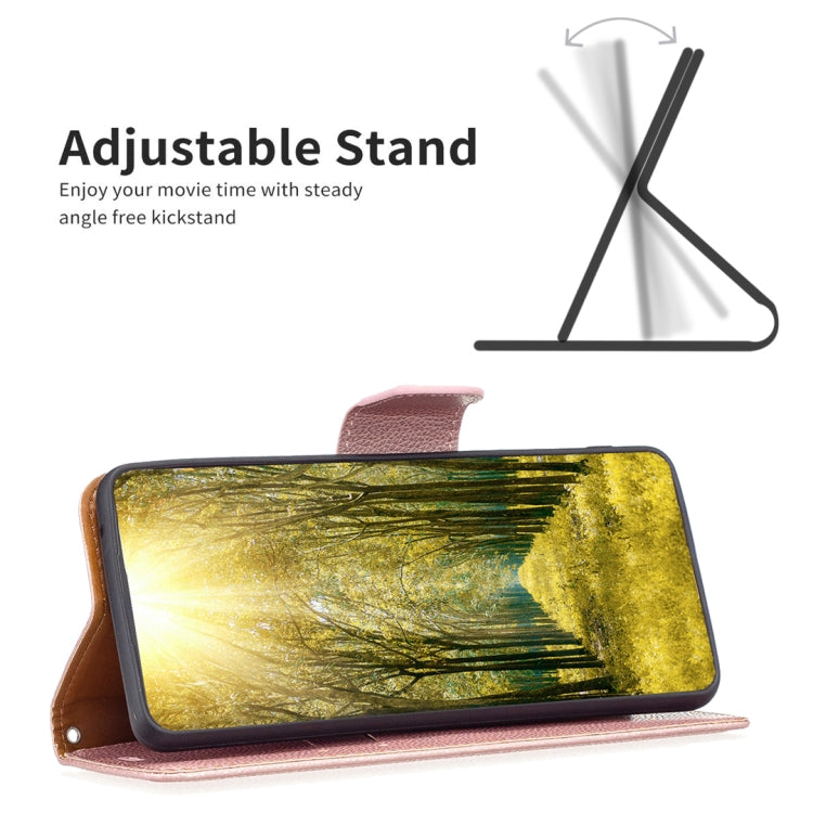 For Samsung Galaxy S25+ 5G Litchi Texture Pure Color Flip Leather Phone Case(Rose Gold) by buy2fix