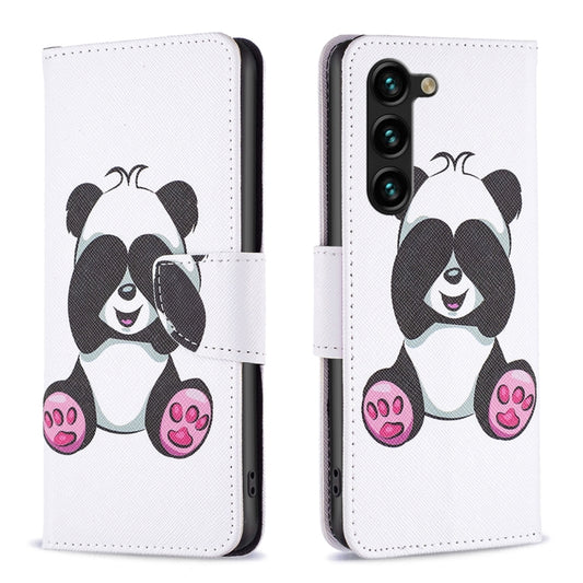 For Samsung Galaxy S25+ 5G Colored Drawing Pattern Leather Phone Case(Panda) - Galaxy S25+ 5G Tempered Glass by buy2fix | Online Shopping UK | buy2fix