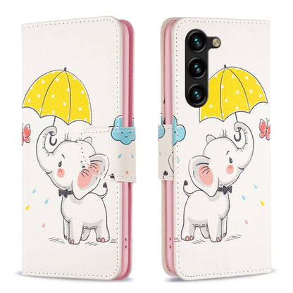 For Samsung Galaxy S25+ 5G Colored Drawing Pattern Leather Phone Case(Umbrella Elephant) - Galaxy S25+ 5G Tempered Glass by buy2fix | Online Shopping UK | buy2fix