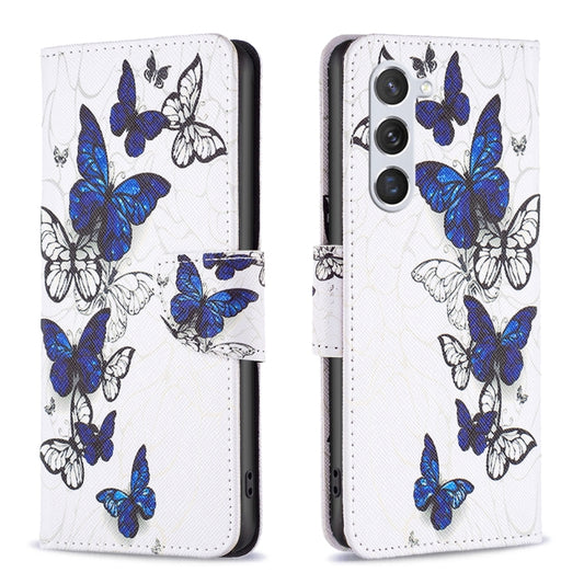 For Samsung Galaxy S25 5G Colored Drawing Pattern Leather Phone Case(Butterflies) - Galaxy S25 5G Cases by buy2fix | Online Shopping UK | buy2fix