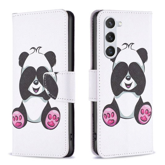 For Samsung Galaxy S25 5G Colored Drawing Pattern Leather Phone Case(Panda) - Galaxy S25 5G Cases by buy2fix | Online Shopping UK | buy2fix