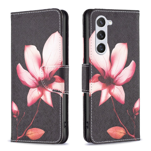 For Samsung Galaxy S25 5G Colored Drawing Pattern Leather Phone Case(Lotus) - Galaxy S25 5G Cases by buy2fix | Online Shopping UK | buy2fix