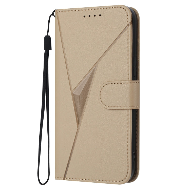 For Motorola Edge 5G 2024 Triangle Pattern Buckle Clasp Leather Phone Case(Gold) - Motorola Cases by buy2fix | Online Shopping UK | buy2fix