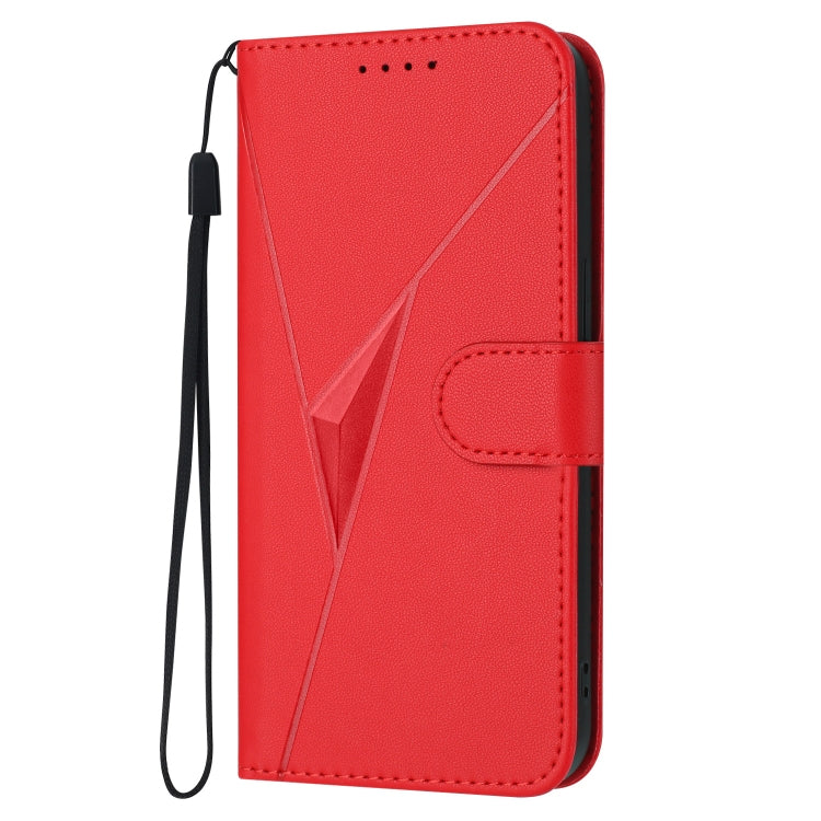 For Motorola Moto G Stylus 2024 Triangle Pattern Buckle Clasp Leather Phone Case(Red) - Motorola Cases by buy2fix | Online Shopping UK | buy2fix