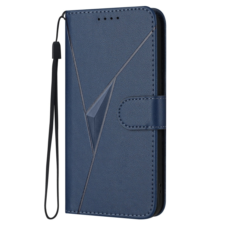 For Motorola Moto G Stylus 2024 Triangle Pattern Buckle Clasp Leather Phone Case(Royal Blue) - Motorola Cases by buy2fix | Online Shopping UK | buy2fix