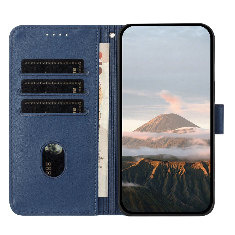 For Motorola Moto G Stylus 2024 Triangle Pattern Buckle Clasp Leather Phone Case(Royal Blue) - Motorola Cases by buy2fix | Online Shopping UK | buy2fix