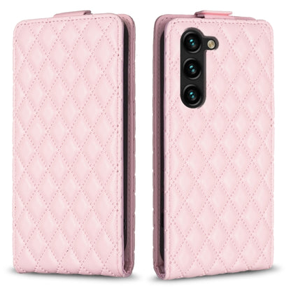 For Samsung Galaxy S25+ 5G Diamond Lattice Vertical Flip Leather Phone Case(Pink) by buy2fix