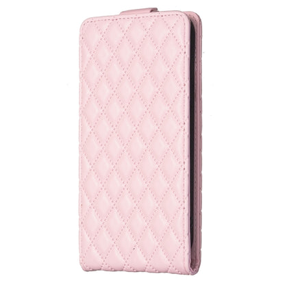 For Samsung Galaxy S25+ 5G Diamond Lattice Vertical Flip Leather Phone Case(Pink) by buy2fix