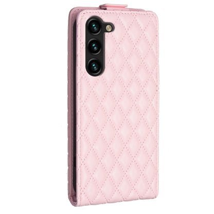 For Samsung Galaxy S25+ 5G Diamond Lattice Vertical Flip Leather Phone Case(Pink) by buy2fix