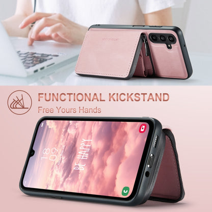 For Samsung Galaxy A16 5G JEEHOOD J02 Magnetic Zipper Horizontal Flip Leather Phone Case(Pink) - Galaxy Phone Cases by JEEHOOD | Online Shopping UK | buy2fix