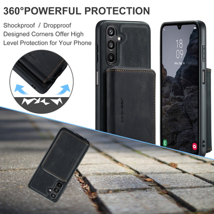 For Samsung Galaxy A16 5G JEEHOOD J02 Magnetic Zipper Horizontal Flip Leather Phone Case(Black) - Galaxy Phone Cases by JEEHOOD | Online Shopping UK | buy2fix