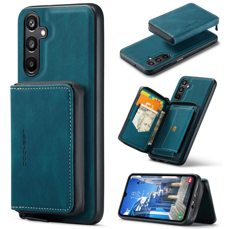 For Samsung Galaxy A16 5G JEEHOOD J02 Magnetic Zipper Horizontal Flip Leather Phone Case(Blue) - Galaxy Phone Cases by JEEHOOD | Online Shopping UK | buy2fix