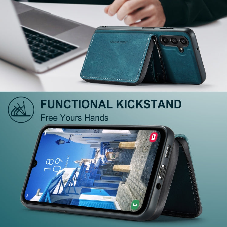 For Samsung Galaxy A16 5G JEEHOOD J02 Magnetic Zipper Horizontal Flip Leather Phone Case(Blue) - Galaxy Phone Cases by JEEHOOD | Online Shopping UK | buy2fix