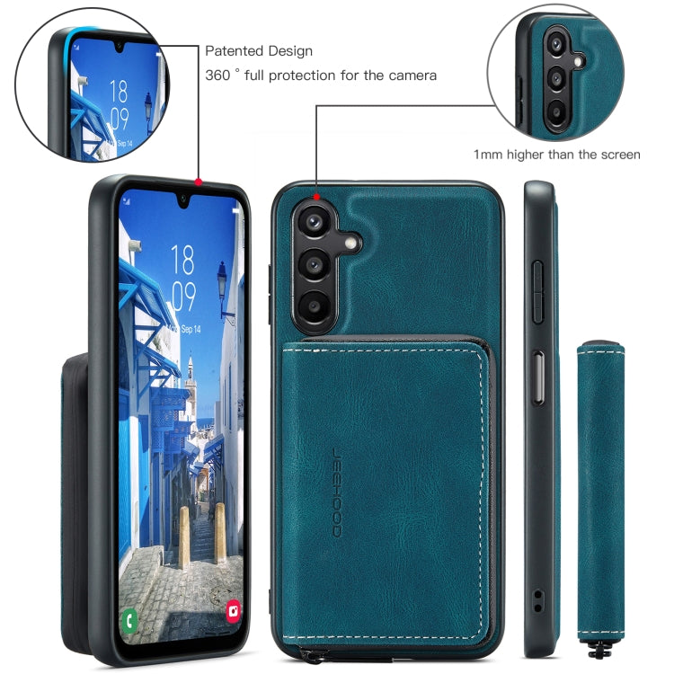 For Samsung Galaxy A16 5G JEEHOOD J02 Magnetic Zipper Horizontal Flip Leather Phone Case(Blue) - Galaxy Phone Cases by JEEHOOD | Online Shopping UK | buy2fix