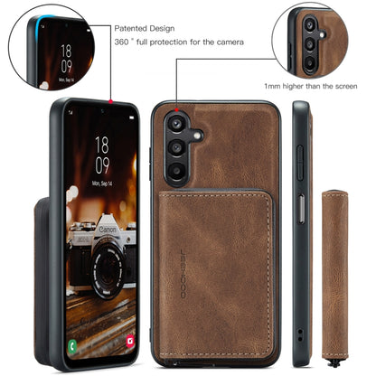 For Samsung Galaxy A16 5G JEEHOOD J02 Magnetic Zipper Horizontal Flip Leather Phone Case(Brown) - Galaxy Phone Cases by JEEHOOD | Online Shopping UK | buy2fix