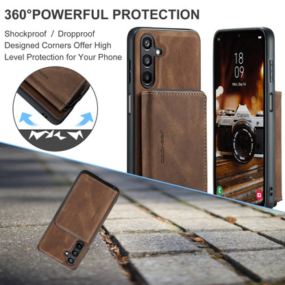For Samsung Galaxy A16 5G JEEHOOD J02 Magnetic Zipper Horizontal Flip Leather Phone Case(Brown) - Galaxy Phone Cases by JEEHOOD | Online Shopping UK | buy2fix