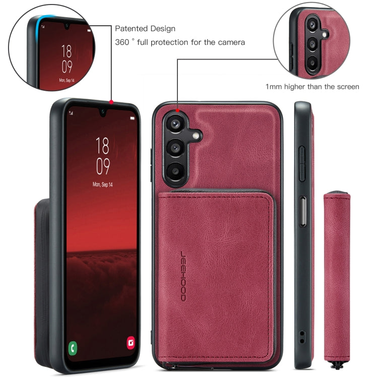 For Samsung Galaxy A16 5G JEEHOOD J02 Magnetic Zipper Horizontal Flip Leather Phone Case(Red) - Galaxy Phone Cases by JEEHOOD | Online Shopping UK | buy2fix
