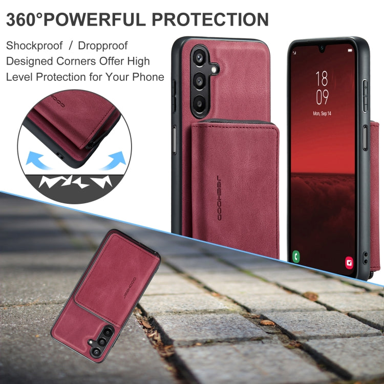 For Samsung Galaxy A16 5G JEEHOOD J02 Magnetic Zipper Horizontal Flip Leather Phone Case(Red) - Galaxy Phone Cases by JEEHOOD | Online Shopping UK | buy2fix