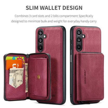 For Samsung Galaxy A16 5G JEEHOOD J02 Magnetic Zipper Horizontal Flip Leather Phone Case(Red) - Galaxy Phone Cases by JEEHOOD | Online Shopping UK | buy2fix