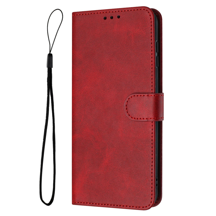 For Samsung Galaxy S25 Ultra 5G Solid Calf Texture Flip Leather Phone Case(Red) - Galaxy S25 Ultra 5G Cases by buy2fix | Online Shopping UK | buy2fix