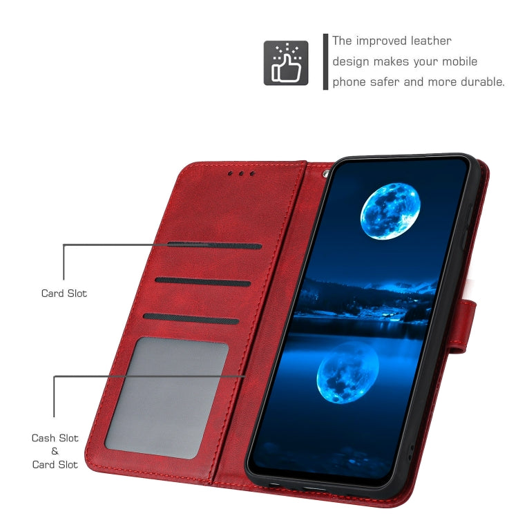 For Samsung Galaxy S25 Ultra 5G Solid Calf Texture Flip Leather Phone Case(Red) - Galaxy S25 Ultra 5G Cases by buy2fix | Online Shopping UK | buy2fix