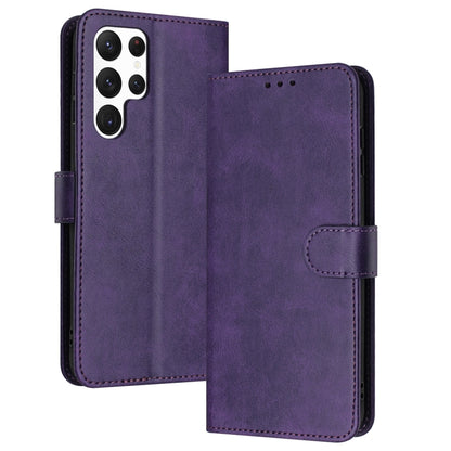 For Samsung Galaxy S25 Ultra 5G Solid Calf Texture Flip Leather Phone Case(Purple) - Galaxy S25 Ultra 5G Cases by buy2fix | Online Shopping UK | buy2fix