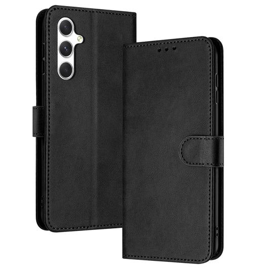 For Samsung Galaxy S25 / S24 5G Solid Calf Texture Flip Leather Phone Case(Black) by buy2fix