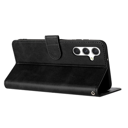 For Samsung Galaxy S25+ / S24+ 5G Solid Calf Texture Flip Leather Phone Case(Black) by buy2fix