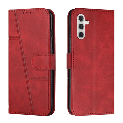 For Samsung Galaxy S25+ / S24+ 5G Stitching Calf Texture Buckle Leather Phone Case(Red) by buy2fix