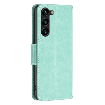 For Samsung Galaxy S25+ 5G Embossing Two Butterflies Pattern Leather Phone Case(Green) - Galaxy S25+ 5G Cases by buy2fix | Online Shopping UK | buy2fix