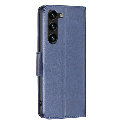 For Samsung Galaxy S25+ 5G Embossing Two Butterflies Pattern Leather Phone Case(Blue) - Galaxy S25+ 5G Cases by buy2fix | Online Shopping UK | buy2fix