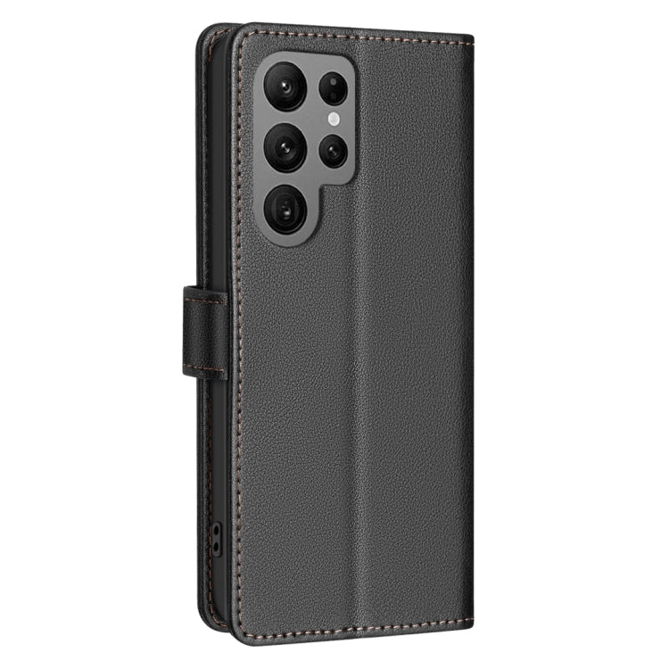 For Samsung Galaxy S25 Ultra 5G Litchi Texture RFID Anti-theft Leather Phone Case(Black) by buy2fix