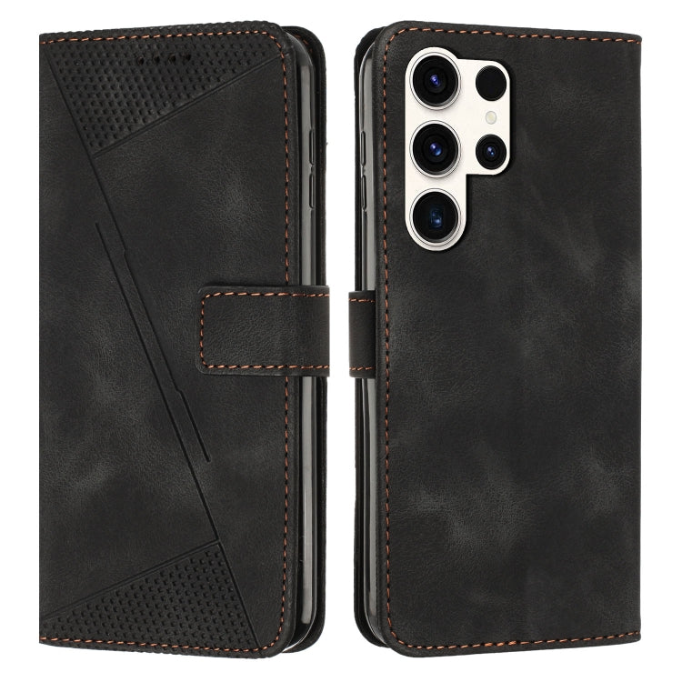 For Samsung Galaxy S25 Ultra 5G Dream Triangle Leather Phone Case with Lanyard(Black) by buy2fix