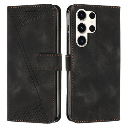 For Samsung Galaxy S25 Ultra 5G Dream Triangle Leather Phone Case with Lanyard(Black) by buy2fix