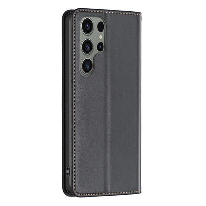 For Samsung Galaxy S25 Ultra 5G Magnetic Leather Phone Case(Black) by buy2fix