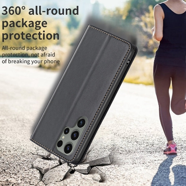 For Samsung Galaxy S25 Ultra 5G Magnetic Leather Phone Case(Black) by buy2fix