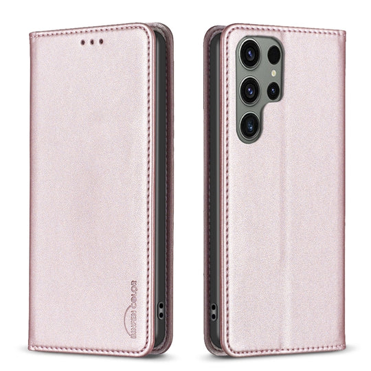 For Samsung Galaxy S25 Ultra 5G Magnetic Leather Phone Case(Gold)