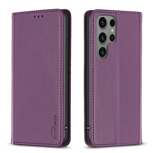 For Samsung Galaxy S25 Ultra 5G Magnetic Leather Phone Case(Purple) - Galaxy S25 Ultra 5G Cases by buy2fix | Online Shopping UK | buy2fix