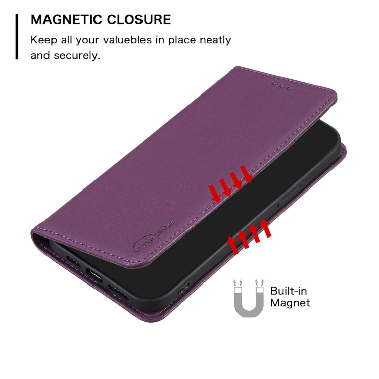 For Samsung Galaxy S25 Ultra 5G Magnetic Leather Phone Case(Purple) - Galaxy S25 Ultra 5G Cases by buy2fix | Online Shopping UK | buy2fix