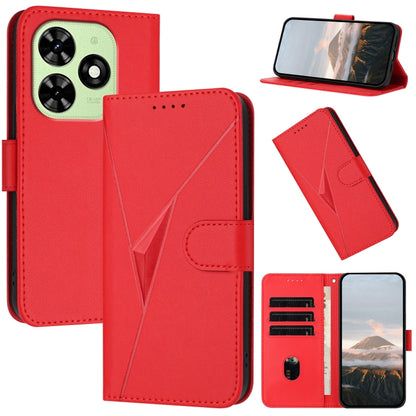 For Tecno Spark Go 2024 Triangle Pattern Buckle Clasp Leather Phone Case(Red) by buy2fix